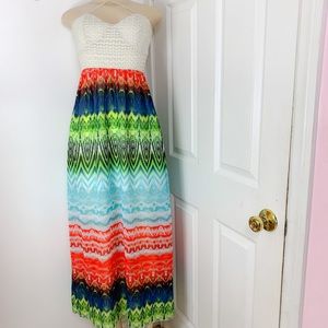 Body Central SZ M Multicolor Beach Maxi Dress ....